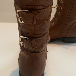 Brown lace up boots